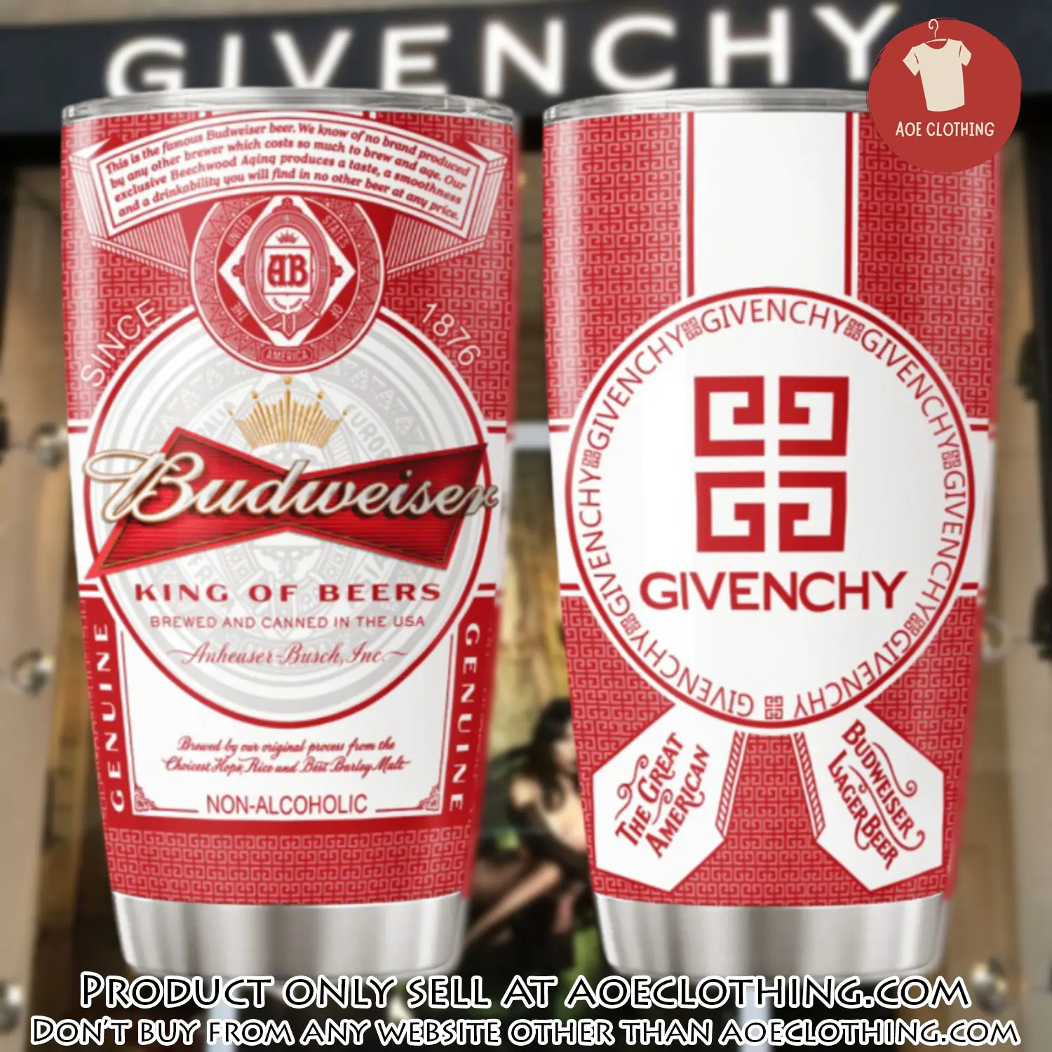 Givenchy budweiser stainless steel tumbler 20oz30oz aoe1941875